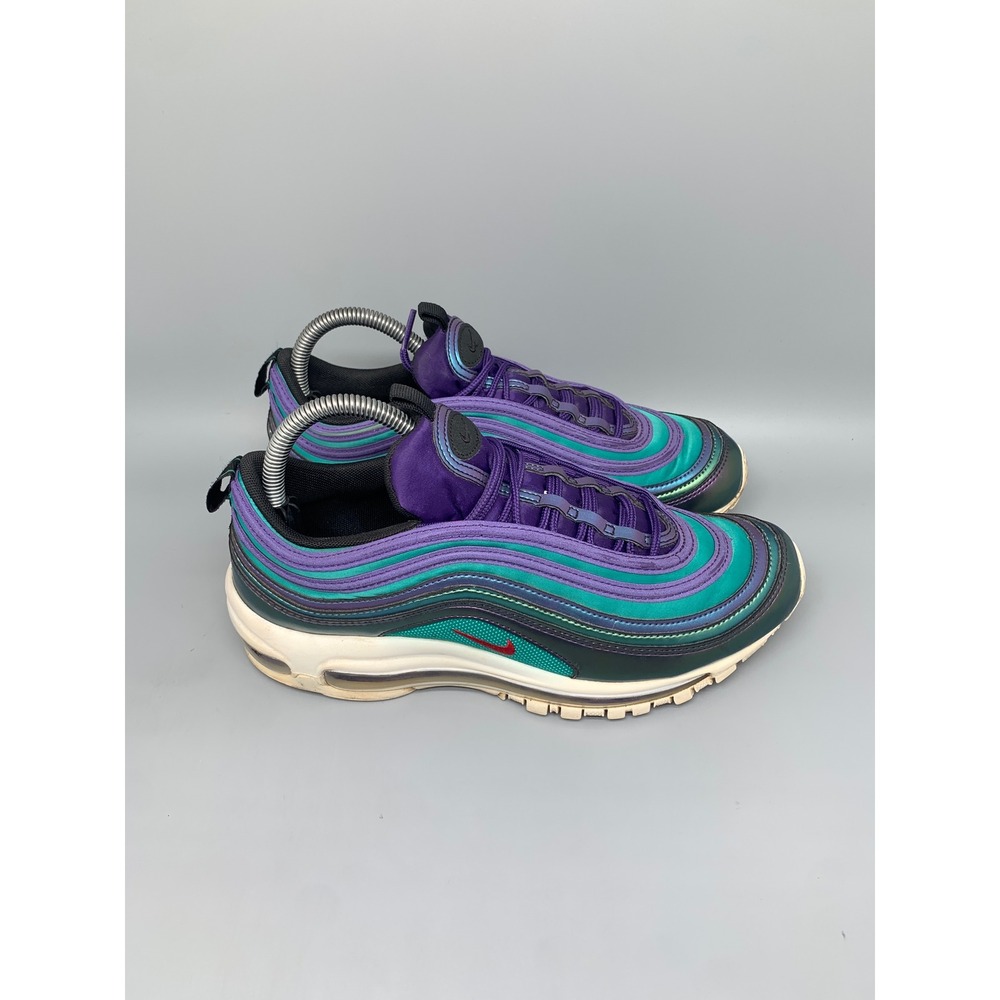 Nike Air Max 97 Purple Green Running Shoes AV3181-500 Men's Sz 7Y Women's Sz 8.5